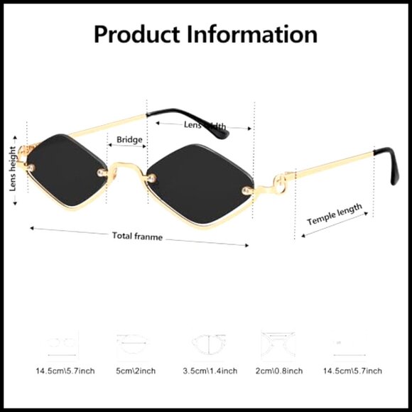 Semi-Rimless Retro Sunglasses UV400 Metal Frame Lightweight main image 6